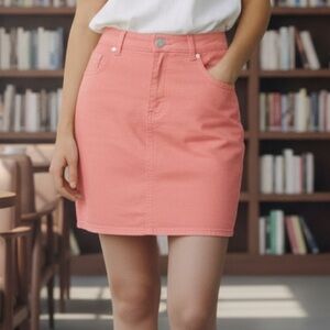 Guanyy M Women’s Denim orange sherbert Skirt Clubwear Stretchy Preppy